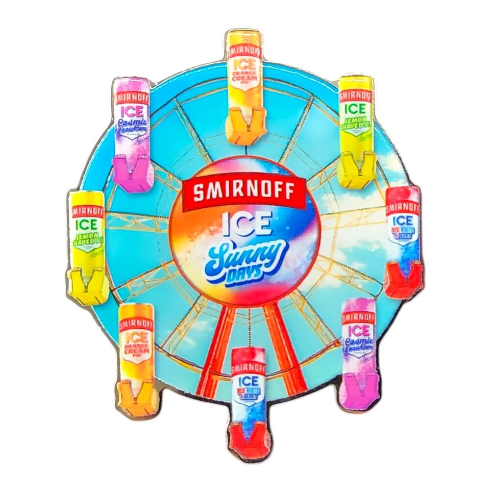Vintage Smirnoff Ice Sunny Days Ferris Wheel Enamel Pin Alcohol Promo Lapel